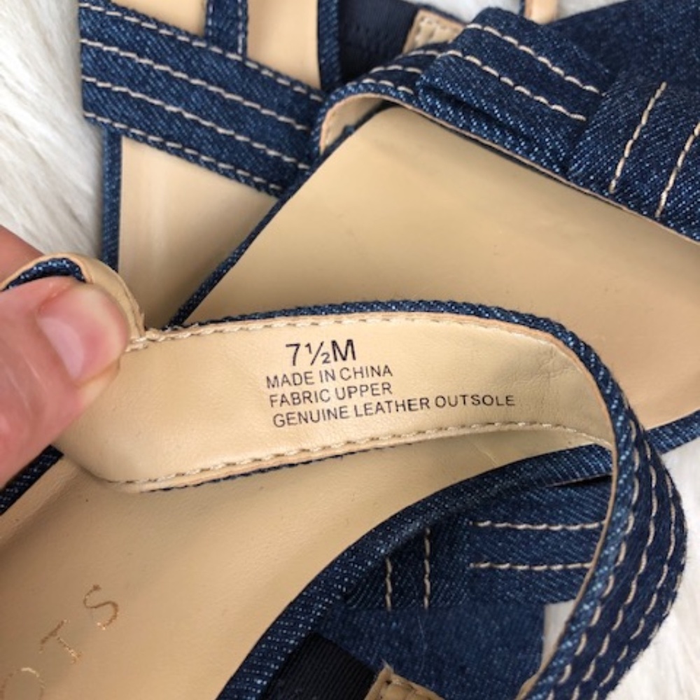 Talbots Sandals Dark Jeans Sz 7.5 - Picture 5 of 6